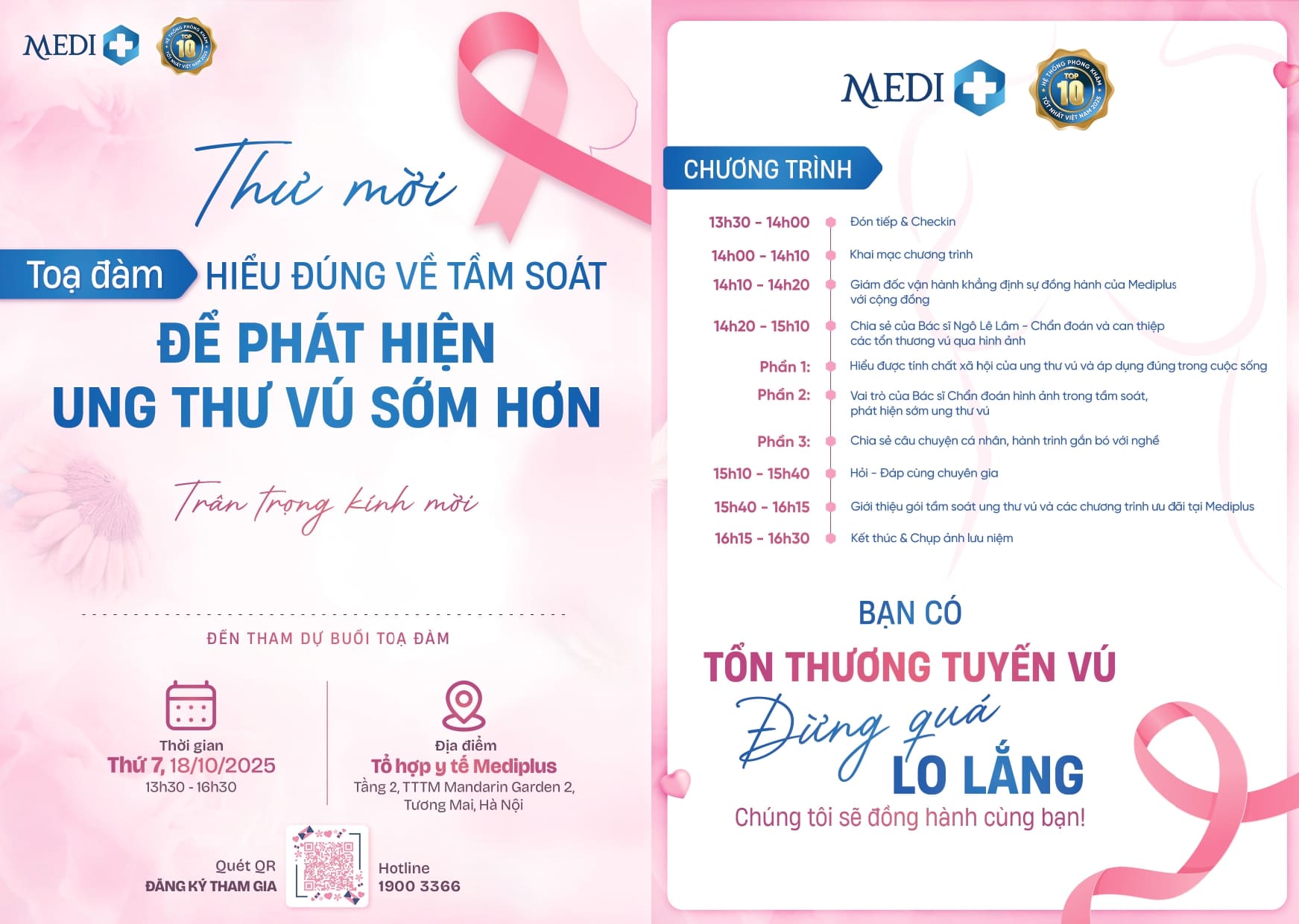 TỌA ĐÀM “Hiểu đúng về tầm soát để phát hiện ung thư vú sớm hơn”
